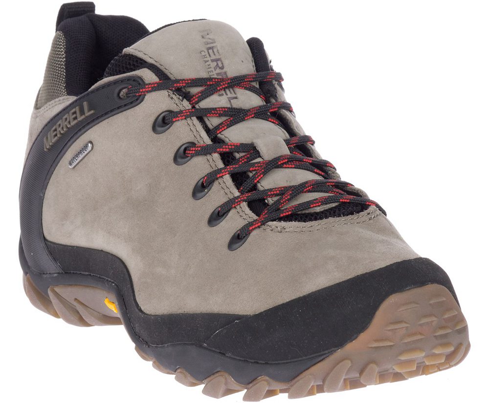 Buty Trekkingowe Merrell Męskie Szare/Czarne - Chameleon 8 Skórzane Waterproof - 903217-PQW